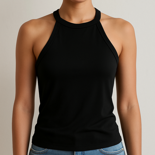 Neckholder-Shirt mit integriertem BH