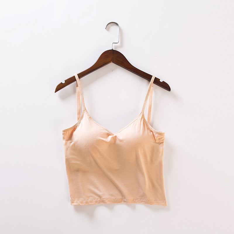 Spaghetti Strap Singlet Crop with In built bra