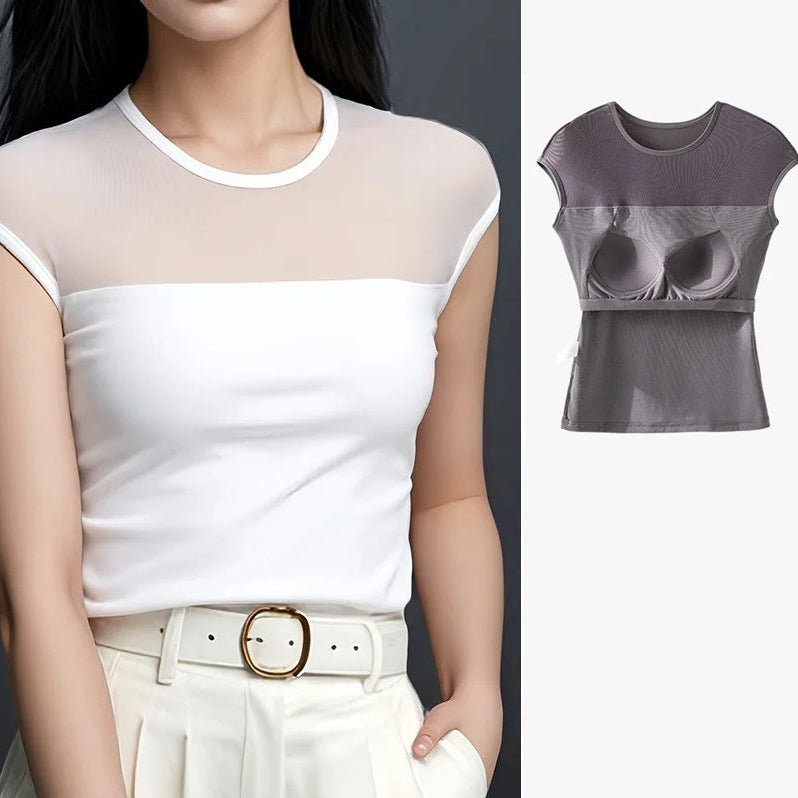 Cami-Tanktop mit integriertem BH, Camsiole-Unterhemd