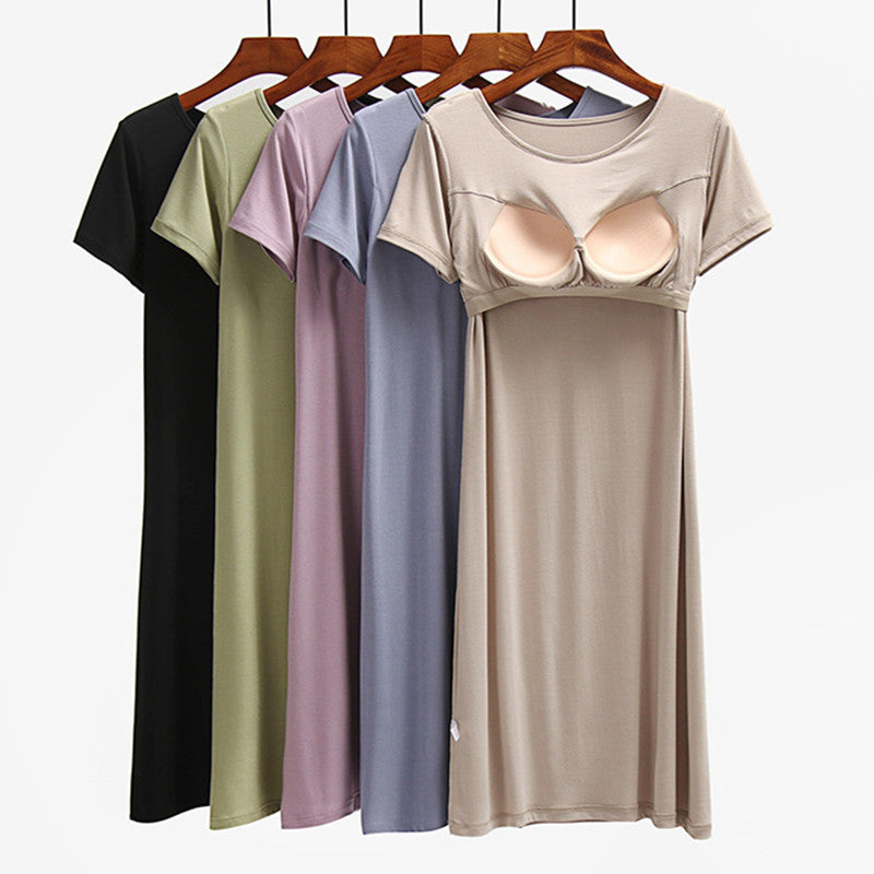 Dress With Built In Bra L / Green Dress With Built In Bra L / Green