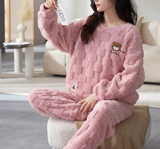 Pyjama-Oberteil mit integriertem BH, Nachtwäsche-Loungewear-Set mit Brustpolster, Übergröße erhältlich