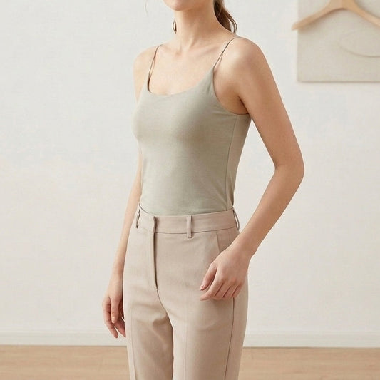 Spaghetti Strap Singlet with Built In Bra