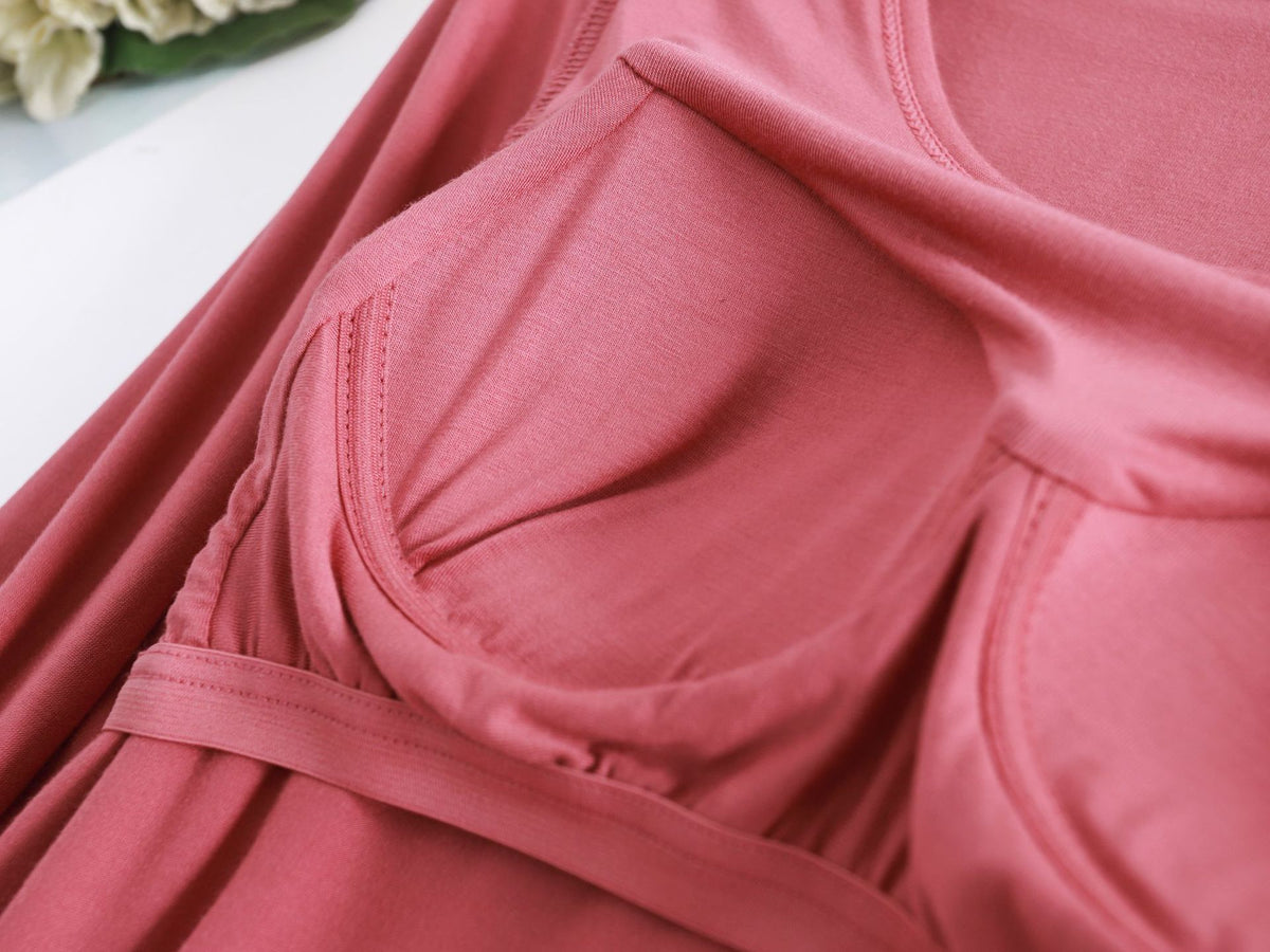Two Piece Long Sleeve with Built In Bra Loungewear Pyjamas