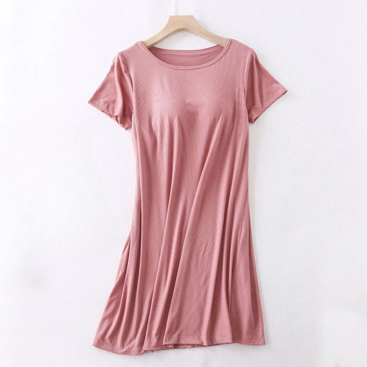 Nachthemd Nachthemd mit integriertem BH locker mit Regal-BH