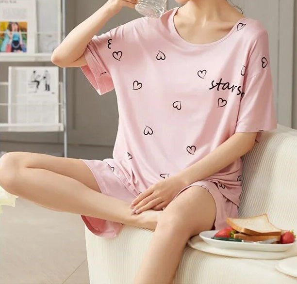 Sleepwear Pyjamas Loungewear with Built In Bra| Shelf Bra