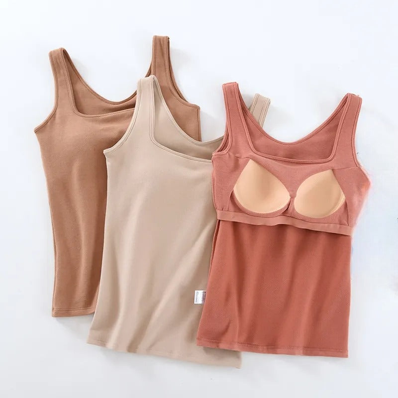 Thermo-Tanktop mit integriertem BH, quadratischer Ausschnitt