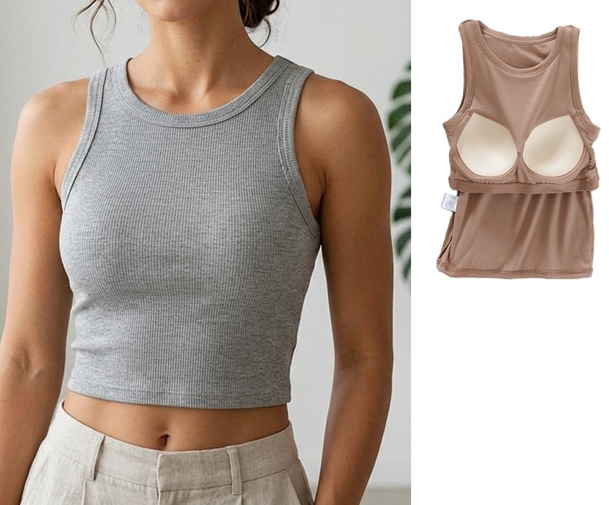 Tank-Crop-Top mit integriertem BH