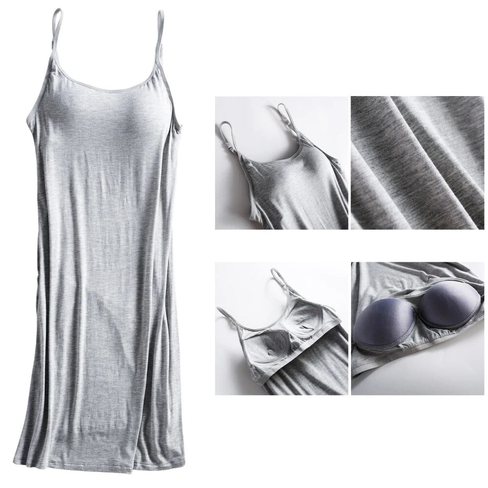 Lace Summer Dress with Removable Bra Cups 100% Cotton