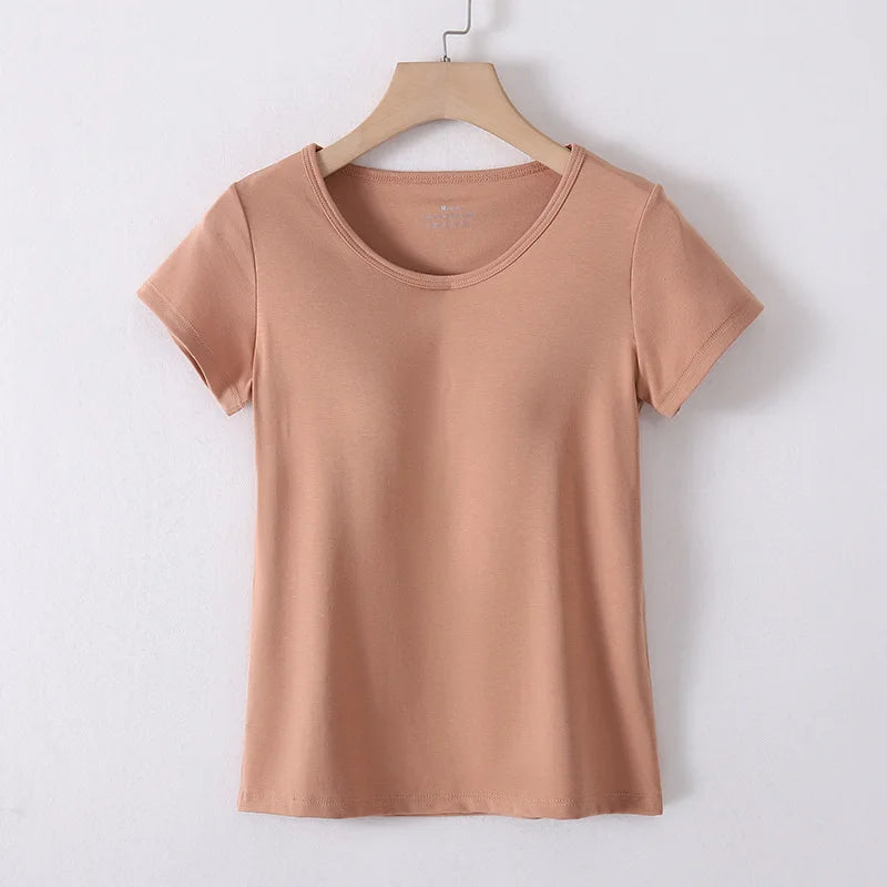 T-Shirt mit integrierter BH-Polsterung, Übergröße erhältlich