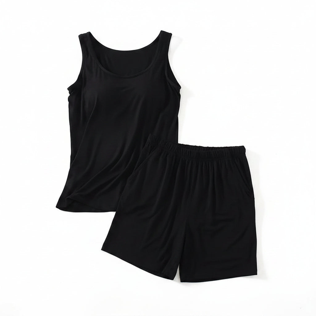 Tank Top PJ Set with Matching Shorts Soft and Lightweight