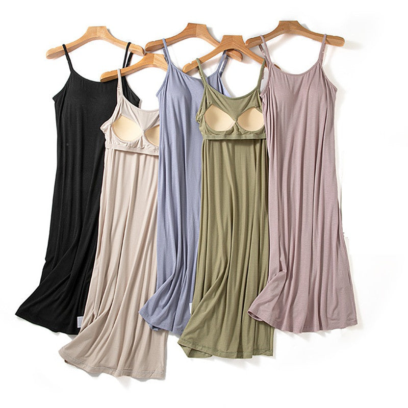 bra with spaghetti strap dress Round Neck Cami Dark Navy / L adjustable stretchy straps Top 4 Bras To Wear