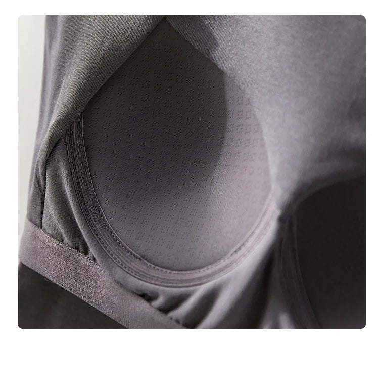 Built In Bra T-Shirt Top with Sheer Mesh Panel