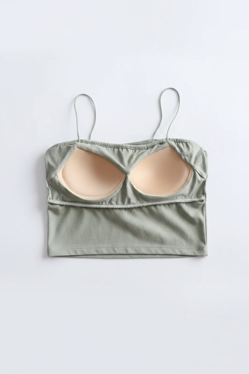 Cami-Tanktop mit integriertem BH, Camsiole-Unterhemd