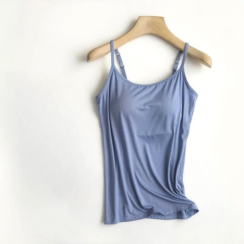 Camisole-Top mit integriertem BH, gepolstertes Unterhemd