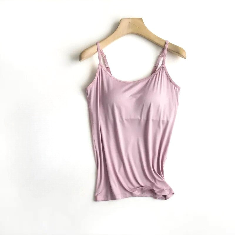 Camisole-Top mit integriertem BH, gepolstertes Unterhemd