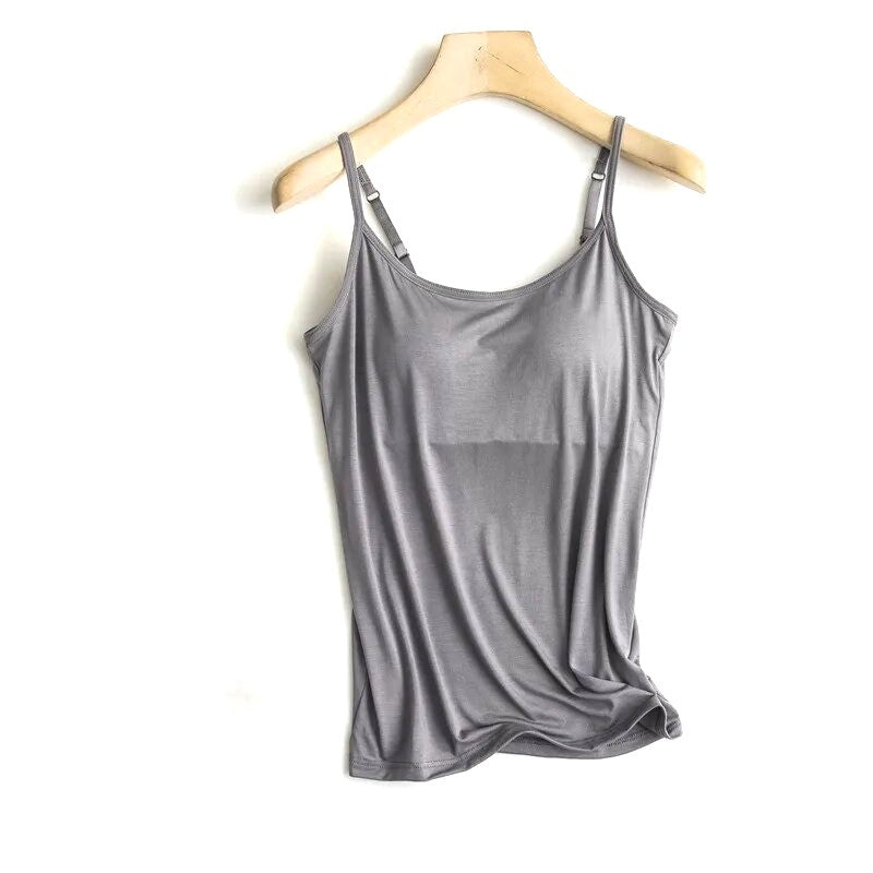 Camisole-Top mit integriertem BH, gepolstertes Unterhemd