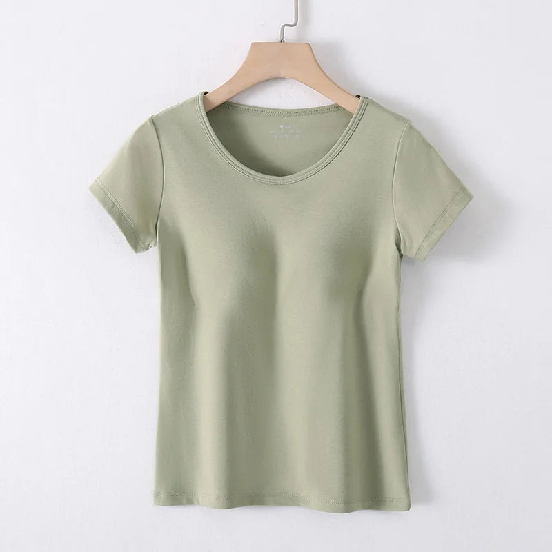 T-Shirt mit integrierter BH-Polsterung, Übergröße erhältlich