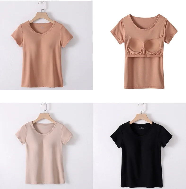 T-Shirt mit integrierter BH-Polsterung, Übergröße erhältlich