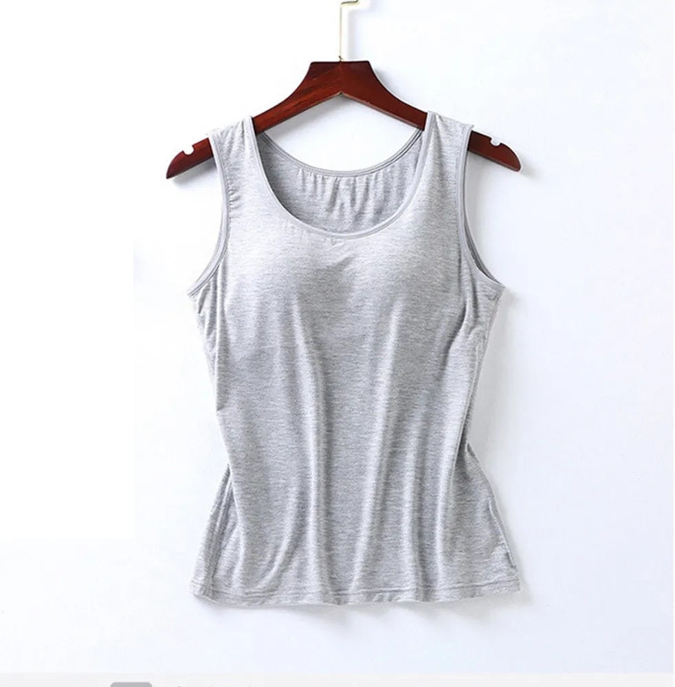 Tank Top with Built In Bra Plus size available Summer Colours