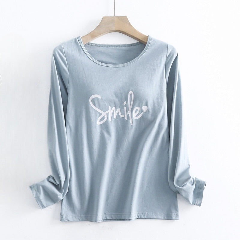 Langärmliges Top mit integriertem BH Cotton Smile