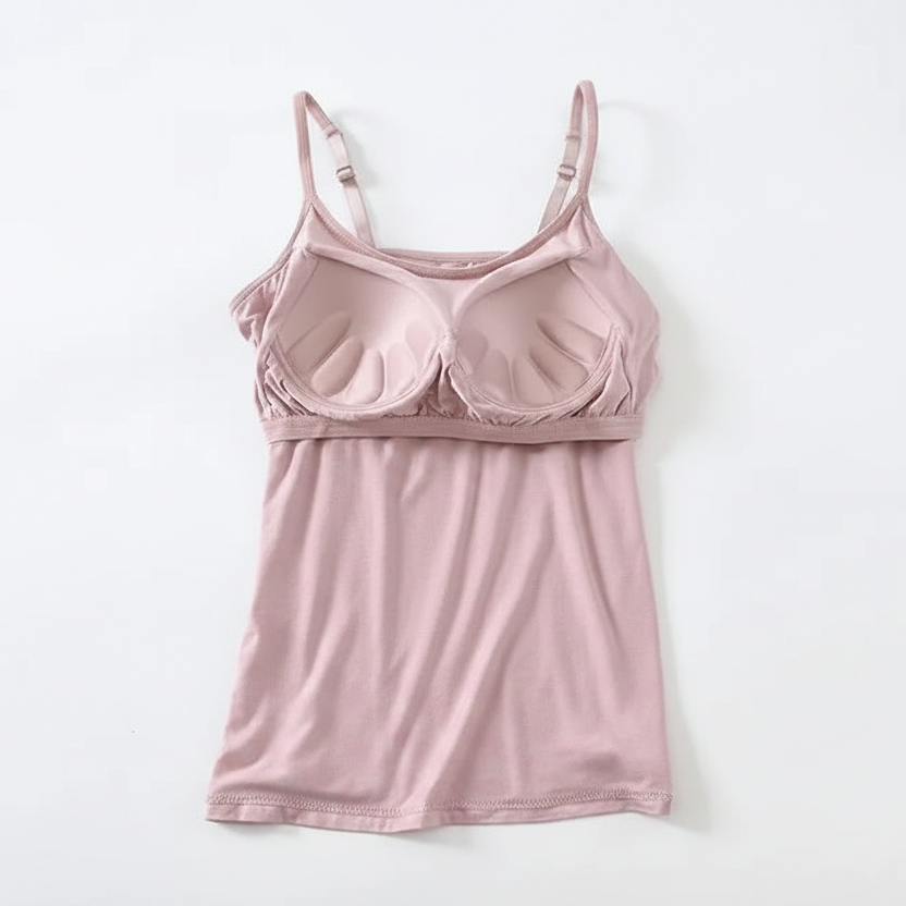 Cami Top with Built In Bra Padded Singlet