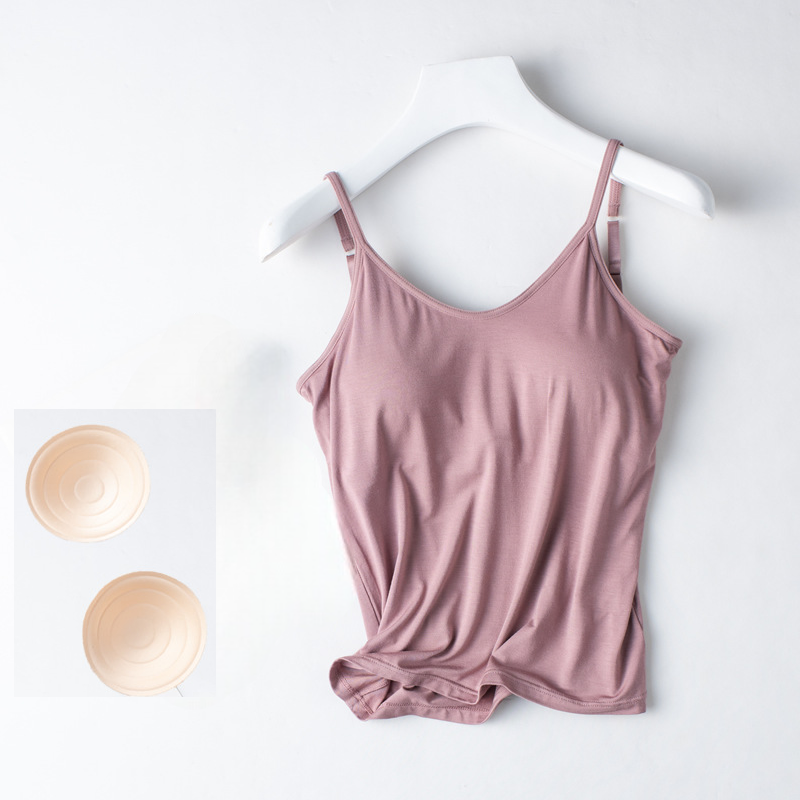 Shelf Bra Singlet Cami Camisole Top Removable Cups