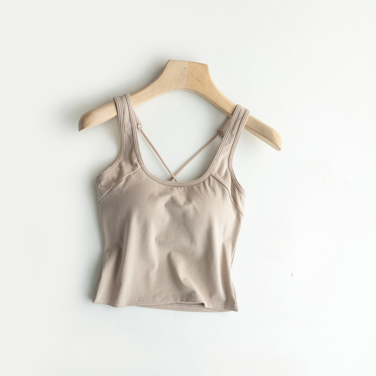 Sports Top With Inbuilt bra Criss Cross Back Cotton